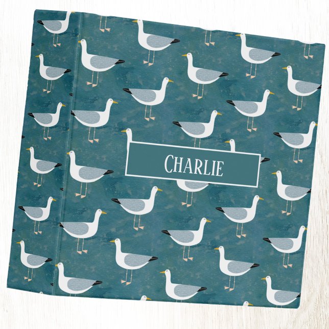 Seagull Name Binder (Fun personalized custom name seagull 3 ring binder)