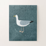 Seagull Nautical Jigsaw Puzzle<br><div class="desc">A cheeky seagull waiting to steal your lunch. A fun and intricate puzzle to keep you busy. Original art by Nic Squirrell.</div>
