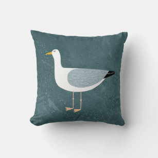 Seagull Nautical Throw Pillow