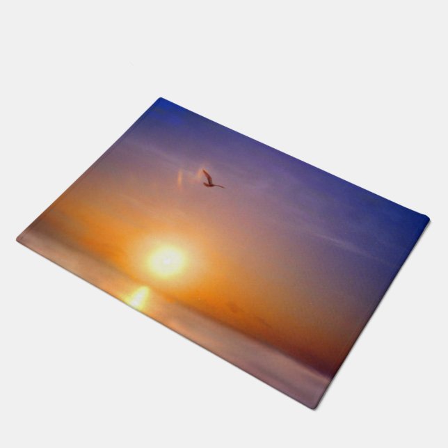 Seagull Ocean Sunset Doormat (Angled)