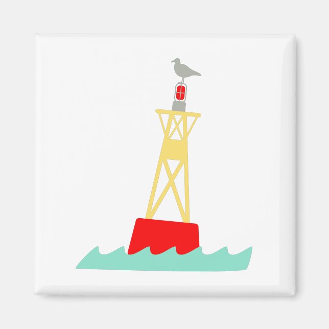 Seagull On Buoy Magnet (Front)
