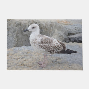 Seagull on Rock Door Mat