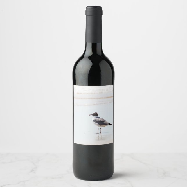 Seagull on the Beach Classic Wine Label (Front)
