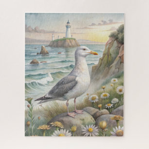 Seagull on The Coast Jigsaw Puzzle