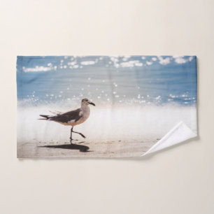 Seagull on Virginia Beach Hand Towel