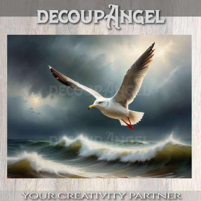 Seagull Over Stormy Seas Decoupage Tissue Paper (Creator Uploaded)