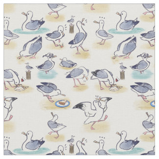 seagull pattern fabric