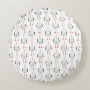 Seagull Pattern  Round Pillow