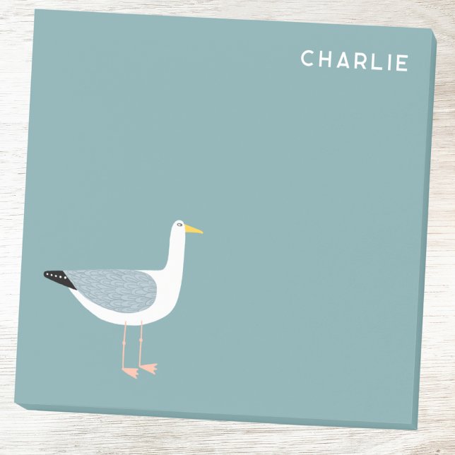 Seagull Personalized Post-it Notes (Fun Seagull personalized Post It sticky notes)