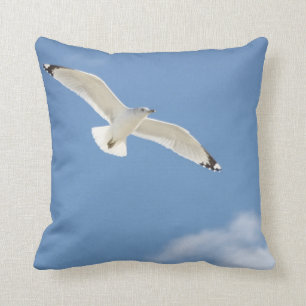 Seagull photography throw pillow