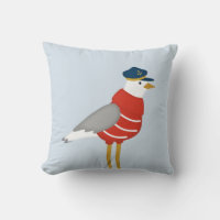Seagull Pillow, Cute Nautical Nursery Pillow