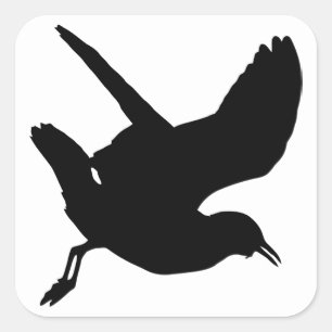 Seagull Silhouette Square Sticker