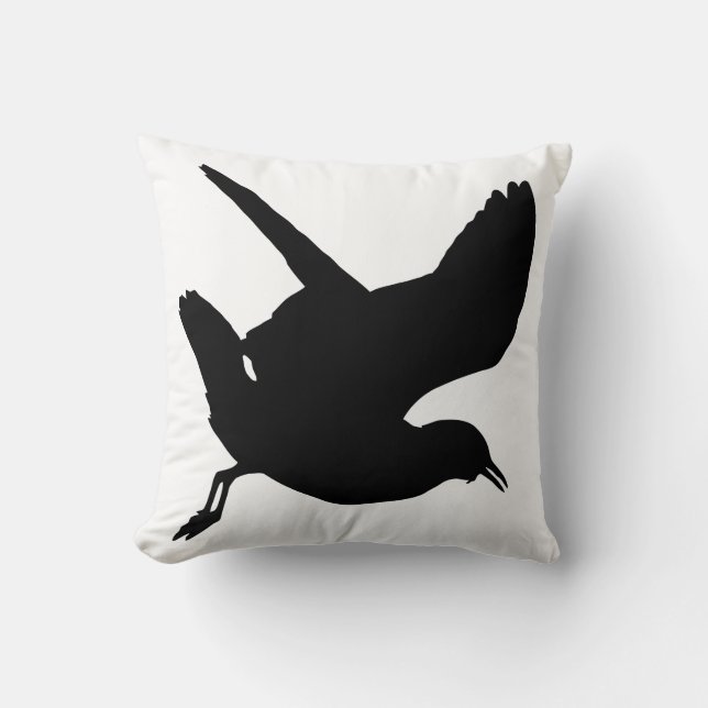 Seagull Silhouette Throw Pillow (Front)