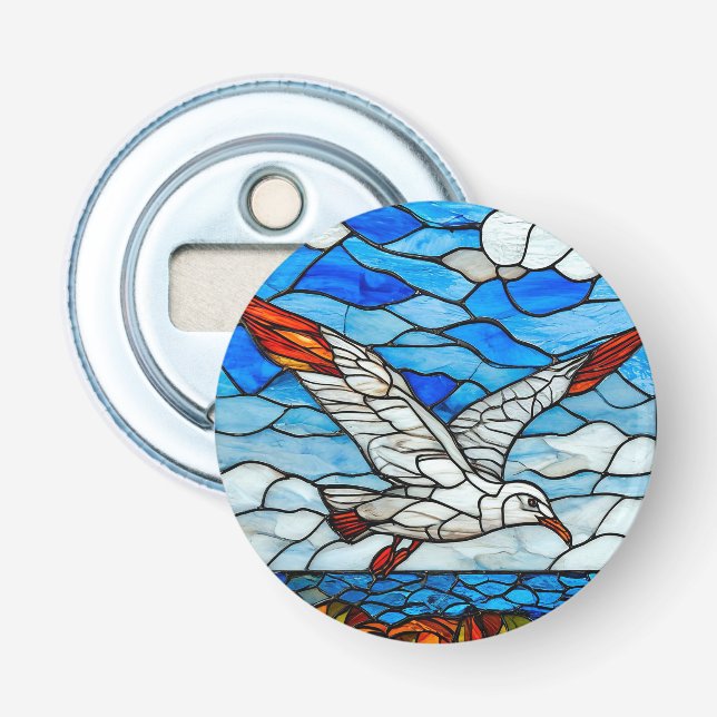 Seagull stained glass bottle opener (Front)