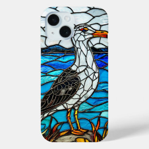 Seagull stained glass iPhone 15 case