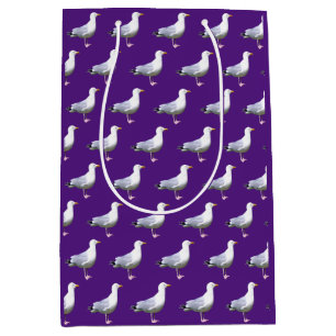 Seagull Standing Purple Medium Gift Bag