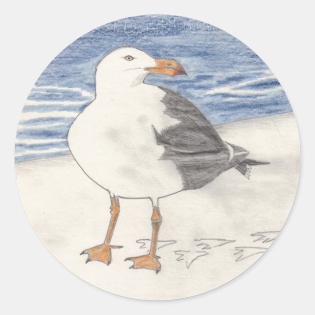 SEAGULL sticker (round) (Front)