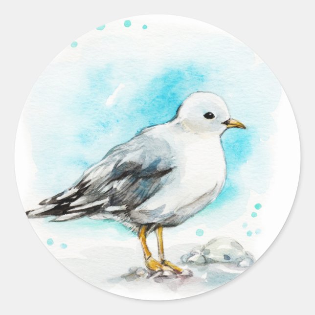Seagull Study 1 Classic Round Sticker (Front)