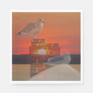 Seagull Sunset Napkin