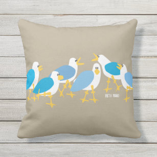 seagull throw pillow