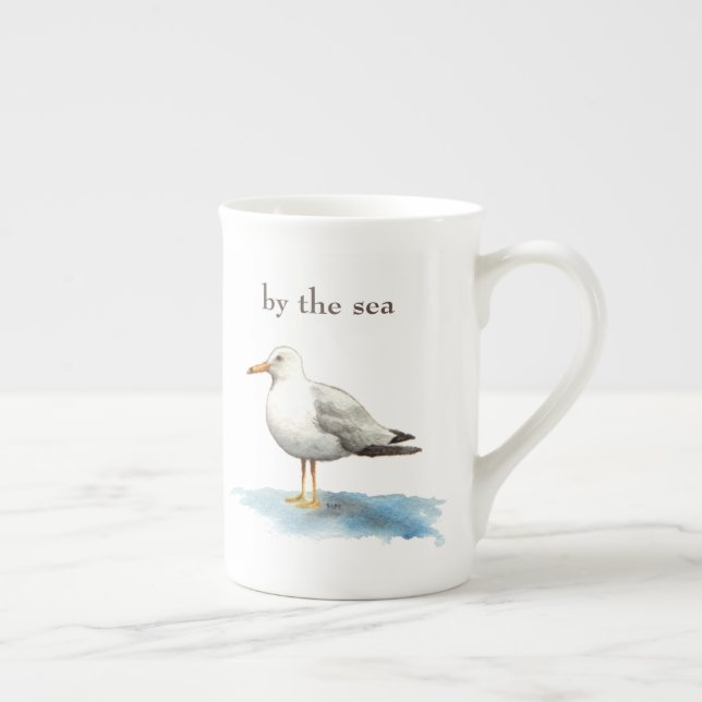 Seagull To Be by the Sea Bone China Mug (Right)