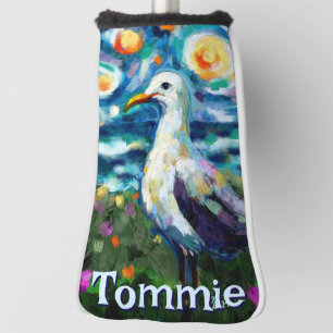 Seagull Van Gogh Style Beach Personalized Golf Head Cover