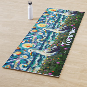 Seagull Van Gogh Style Beach Personalized Yoga Mat
