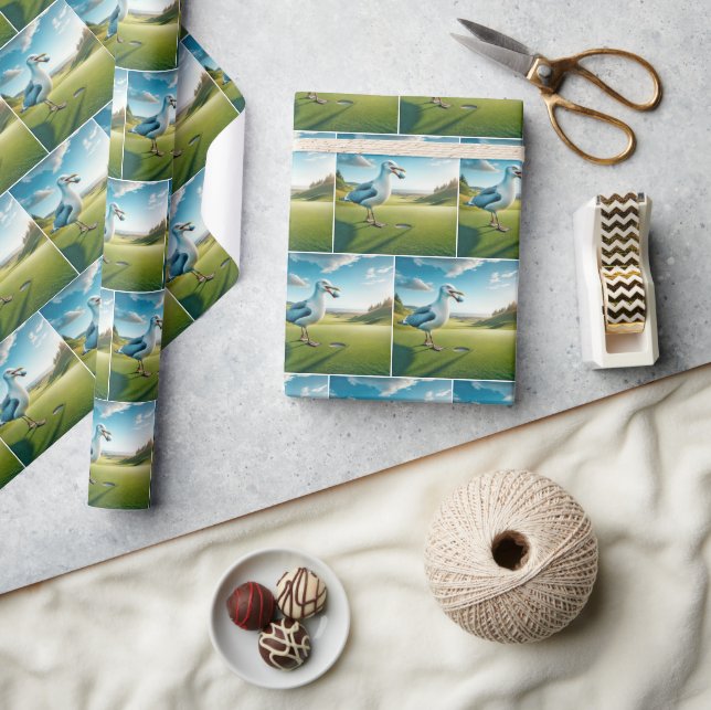 Seagull With a Golf Ball Wrapping Paper (Crafts)