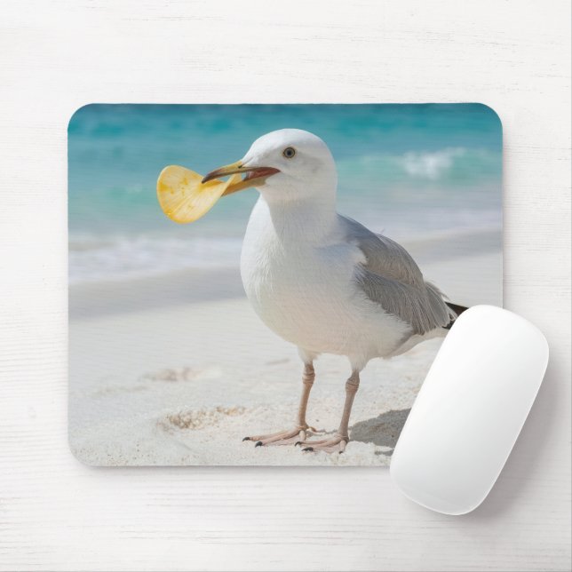 Seagull with a Potato Chip Mouse Pad (With Mouse)