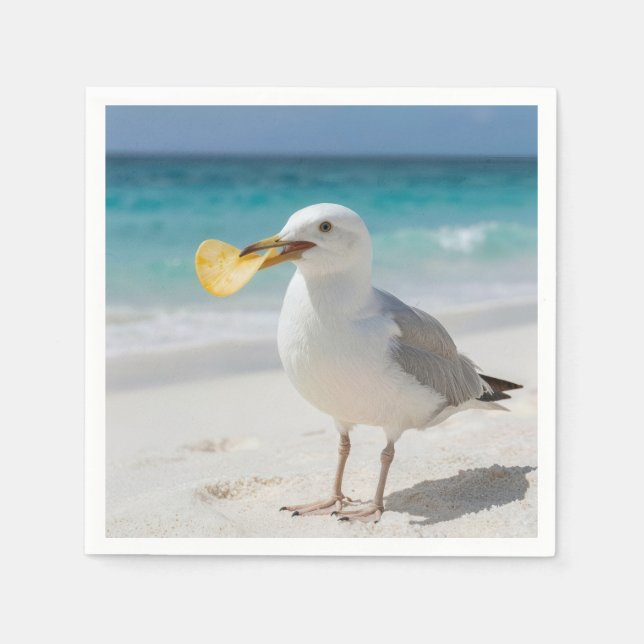 Seagull with a Potato Chip Napkin (Front)