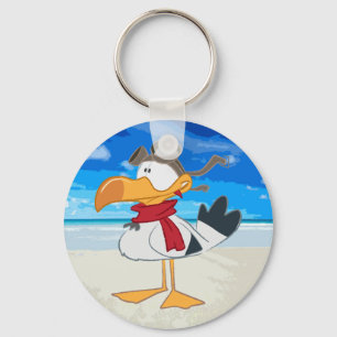 SEAGULL WITH PILOT GOGGLES KEYCHAIN