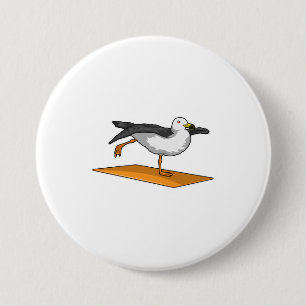 Seagull Yoga Meditation Fitness 3 Inch Round Button