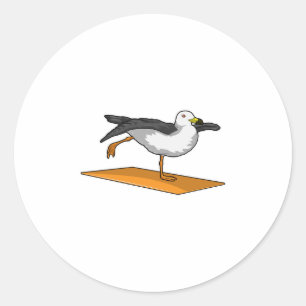 Seagull Yoga Meditation Fitness Classic Round Sticker