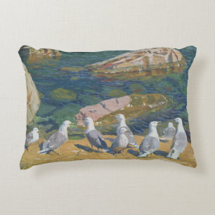 Seagulls, 1910 decorative pillow