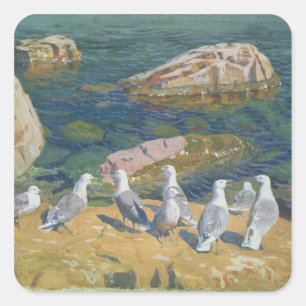 Seagulls, 1910 square sticker