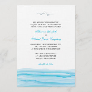Seagulls and Ocean Wedding Invitations