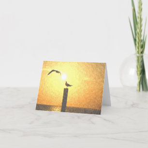 Seagulls at Dusk Notecard