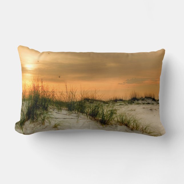 Seagulls at Sunrise Lumbar Pillow (Front)