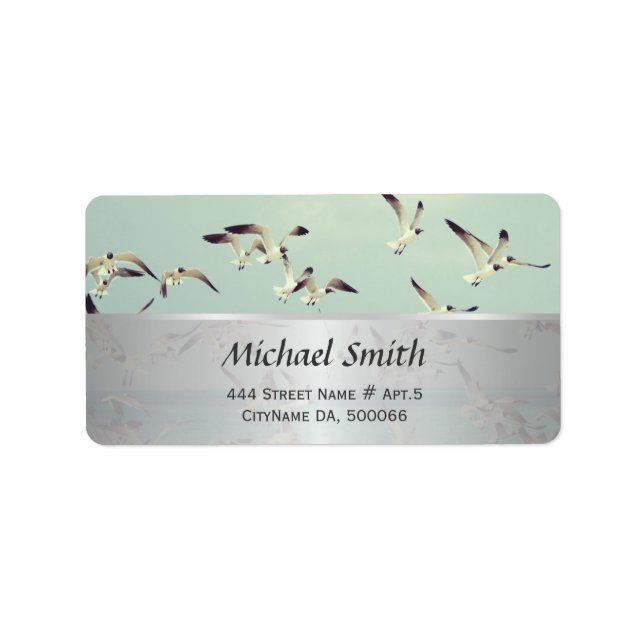 Seagulls Birds Animal Label (Front)