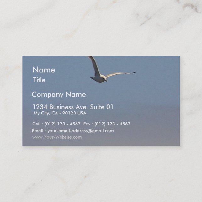 Seagulls Clouds Sky Business Card (Front)