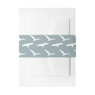 seagulls dusky blue beach invitation belly band