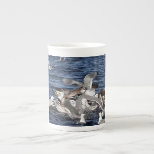 Seagulls Feeding Bone China Mug