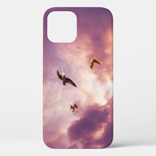 Seagulls flying in a sunset sky Case-Mate iPhone c Case (Back)
