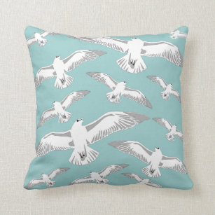 Seagulls Galore Throw Pillow