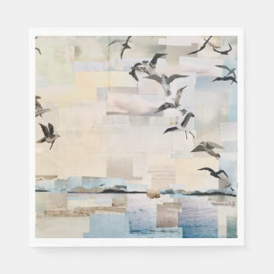 SeaGulls in Flight" Cut Paper by Willowcatdesigns Napkin