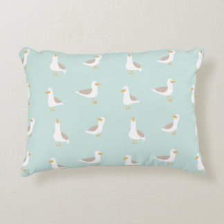 Seagulls in light teal accent pillow