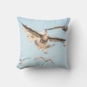 Seagulls Nature Photo Throw Pillow
