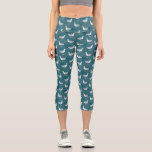 Seagulls Nautical Bird Capri Leggings<br><div class="desc">A flock of cheeky seagulls standing by the deep green ocean. Perfect for those who love sassy birds and the coast. Original art by Nic Squirrell.</div>