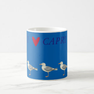 Seagulls on a blue background - Capri Coffee Mug