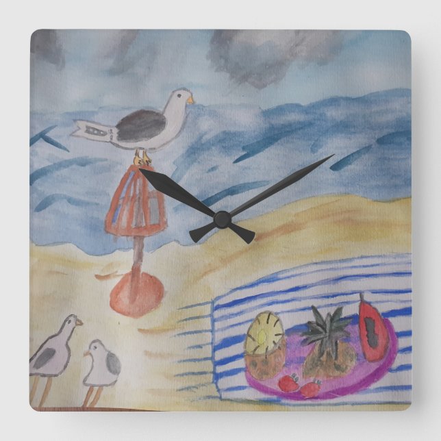 Seagulls on the Beach Clock (Front)